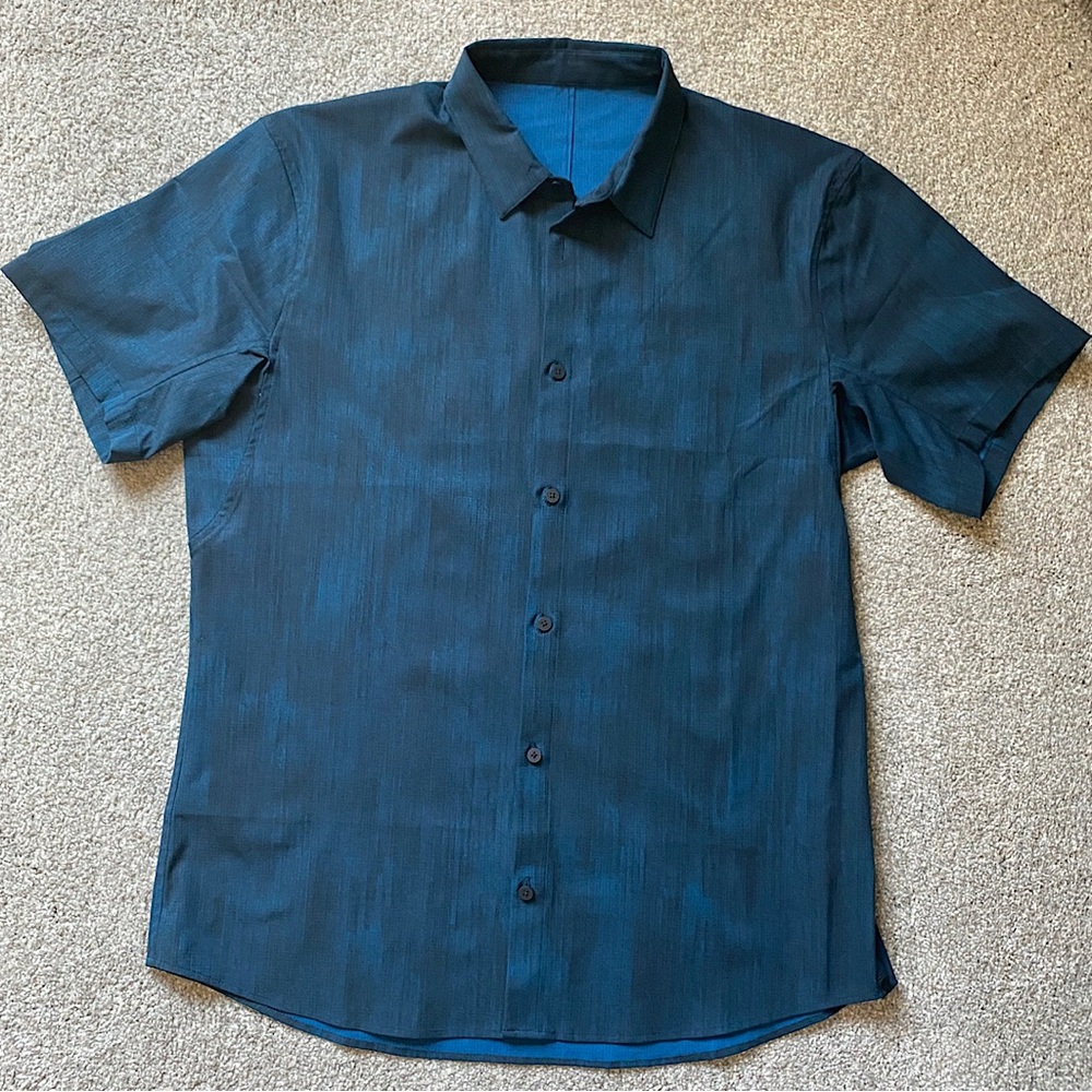 LULULEMON Lightweight Camp Button Up Shirt, Men’s XL, Dark Marine Blue